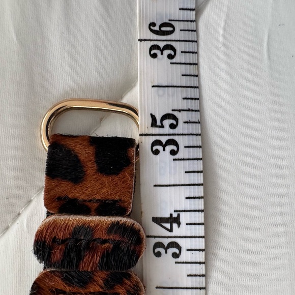 NWT Anthropologie Pony Hair Leopard Print Articulated Stretchy Belt XL - Picture 8 of 9